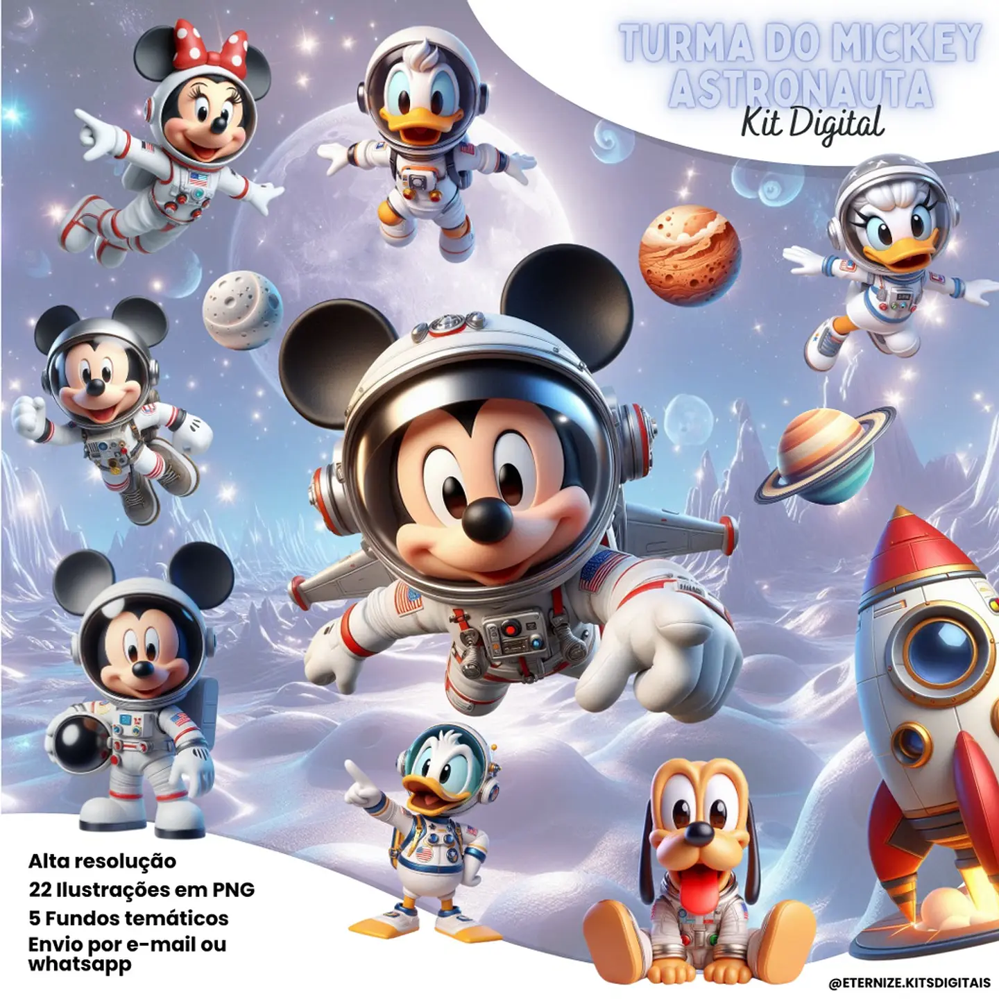 Kit Digital Turma do Mickey Astronauta 97 1