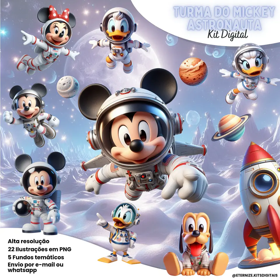 Kit Digital Turma do Mickey Astronauta 97 1