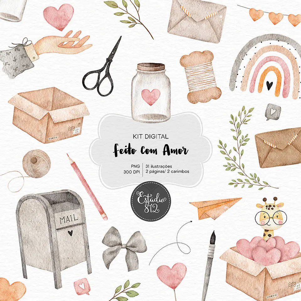 Kit Digital Feito com Amor 37 1