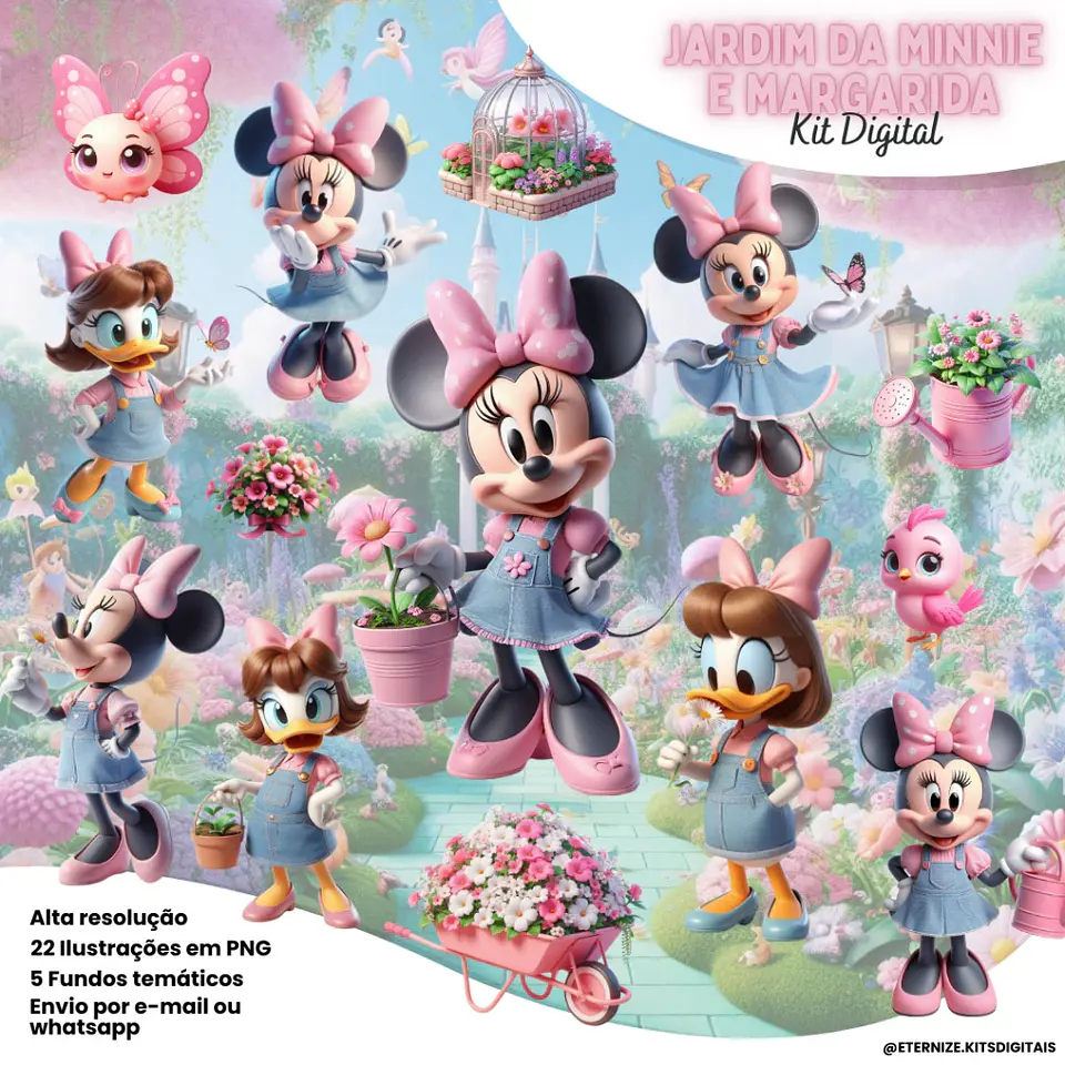 Kit Digital Jardim da Minnie e Margarida 51 1
