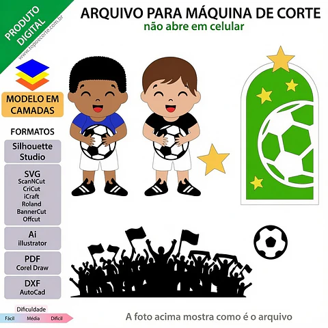 Arquivo de Corte Topo de Bolo Futebol 1