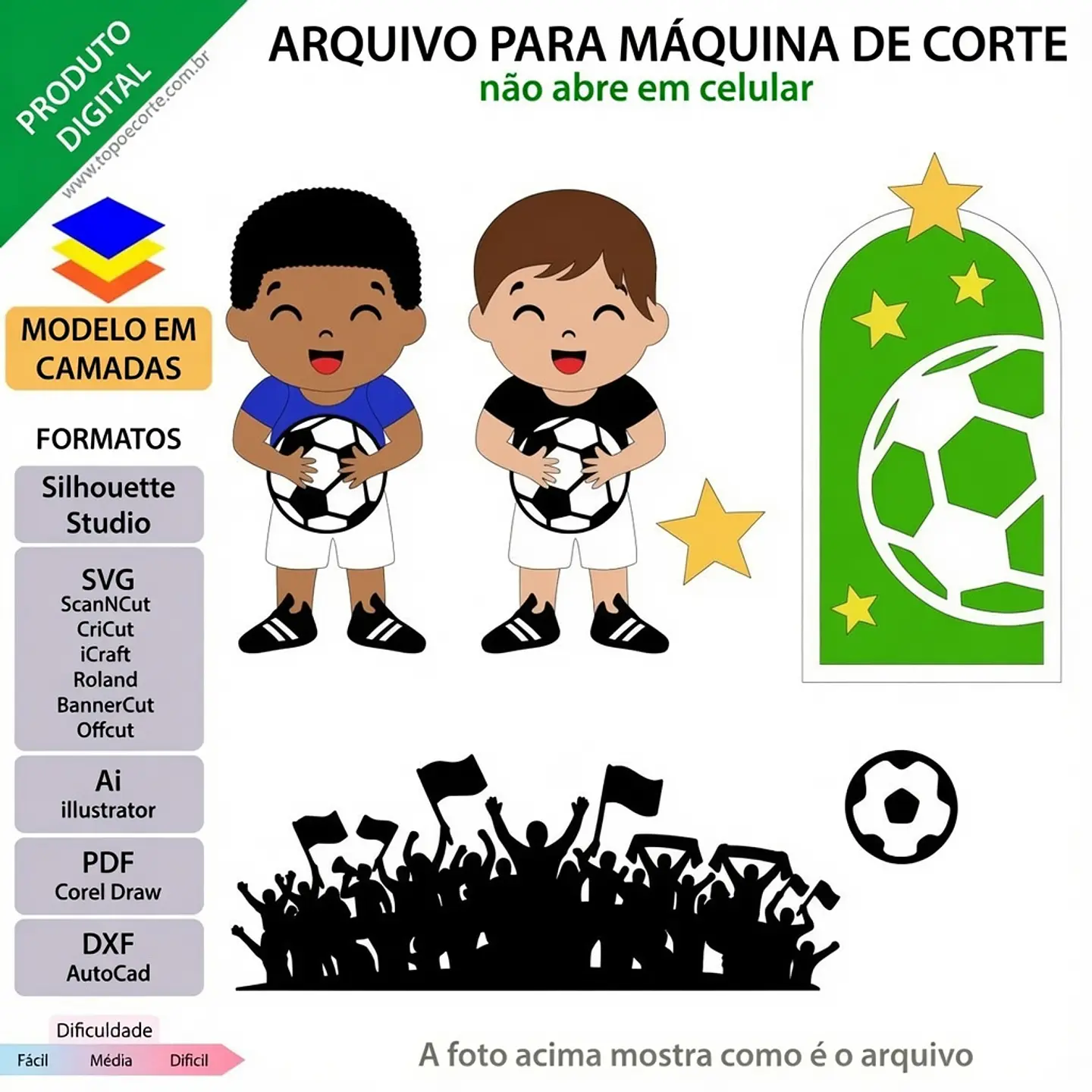 Arquivo de Corte Topo de Bolo Futebol 1 1