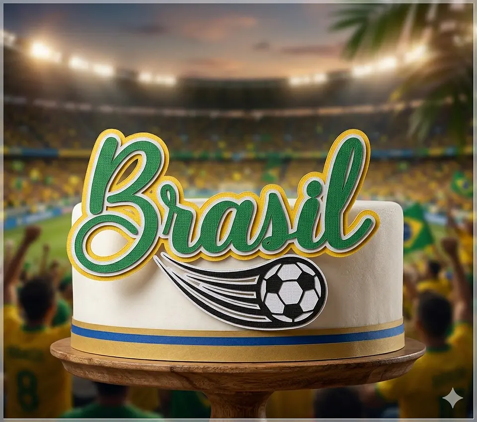 Arquivo de Corte Topo de Bolo Futebol Copa 134 1