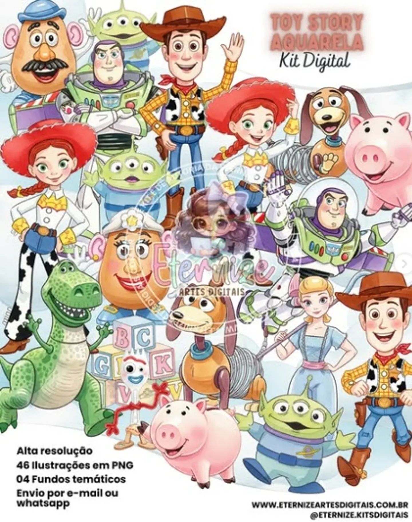 Kit Digital Toy Story Aquarela 94 1