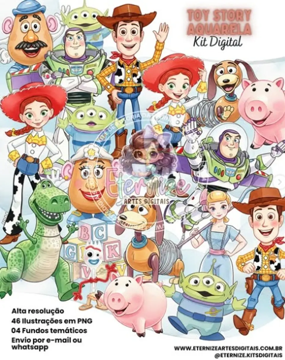 Kit Digital Toy Story Aquarela 94 1