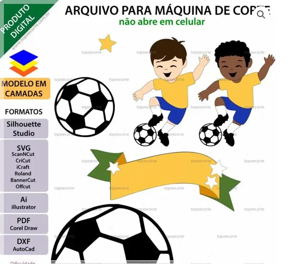 Arquivo de Corte Topo de Bolo Futebol 76 1