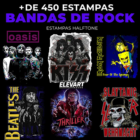 Kit Digital Estampas Bandas de Rock 1