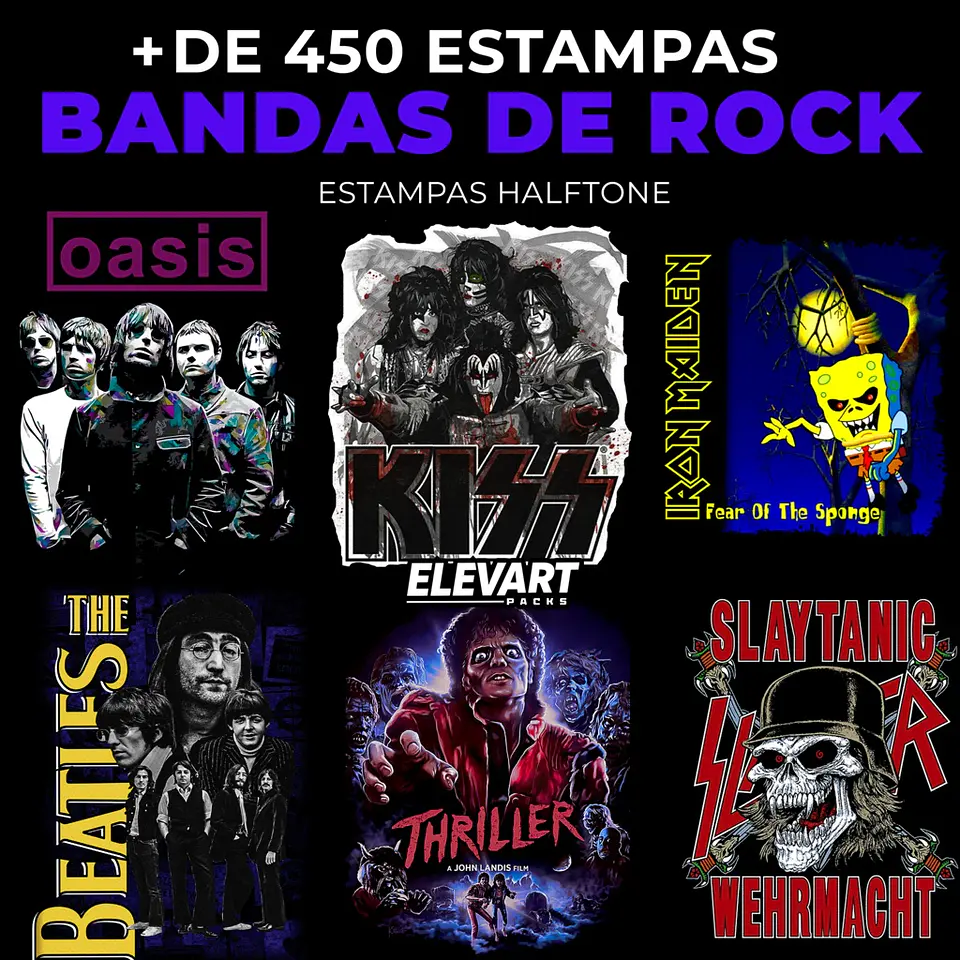 Kit Digital Estampas Bandas de Rock 1 1