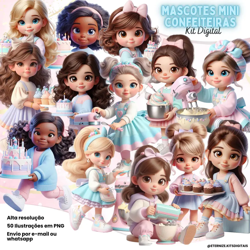 Kit Digital Mascotes Mini Confeiteiras 8 1
