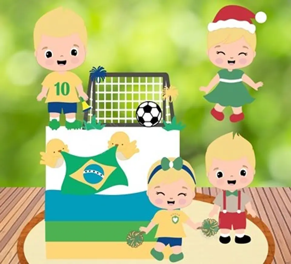 Arquivo de Corte Topo de Bolo Futebol Copa Menina Menino 95 1