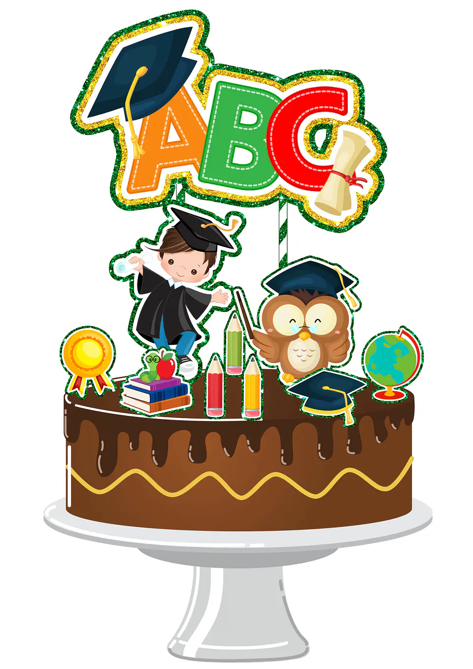 Arquivo de Corte Topo de Bolo Formatura Menino ABC - Mesversário 17 1