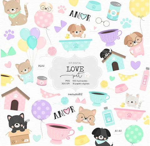 Kit Digital Love Pet 58