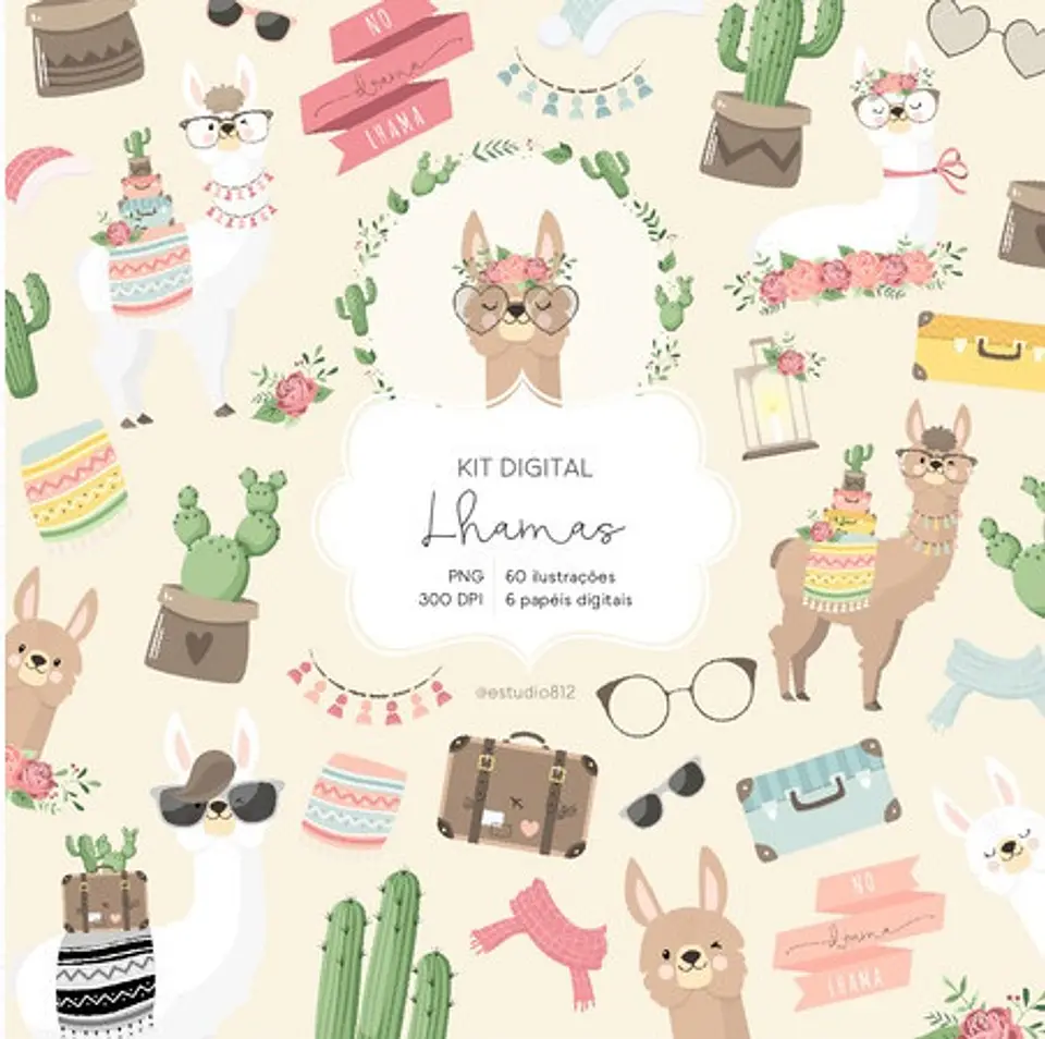 Kit Digital Lhamas 56 1