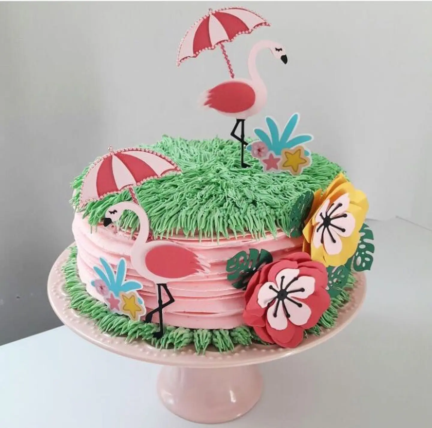 Arquivo de Corte Topo de Bolo Flamingo Tropical 35 1