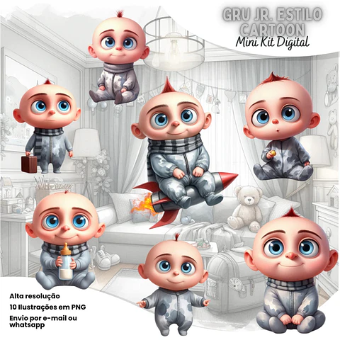 Kit Digital Minions Gru Jr (Cartoon) 69