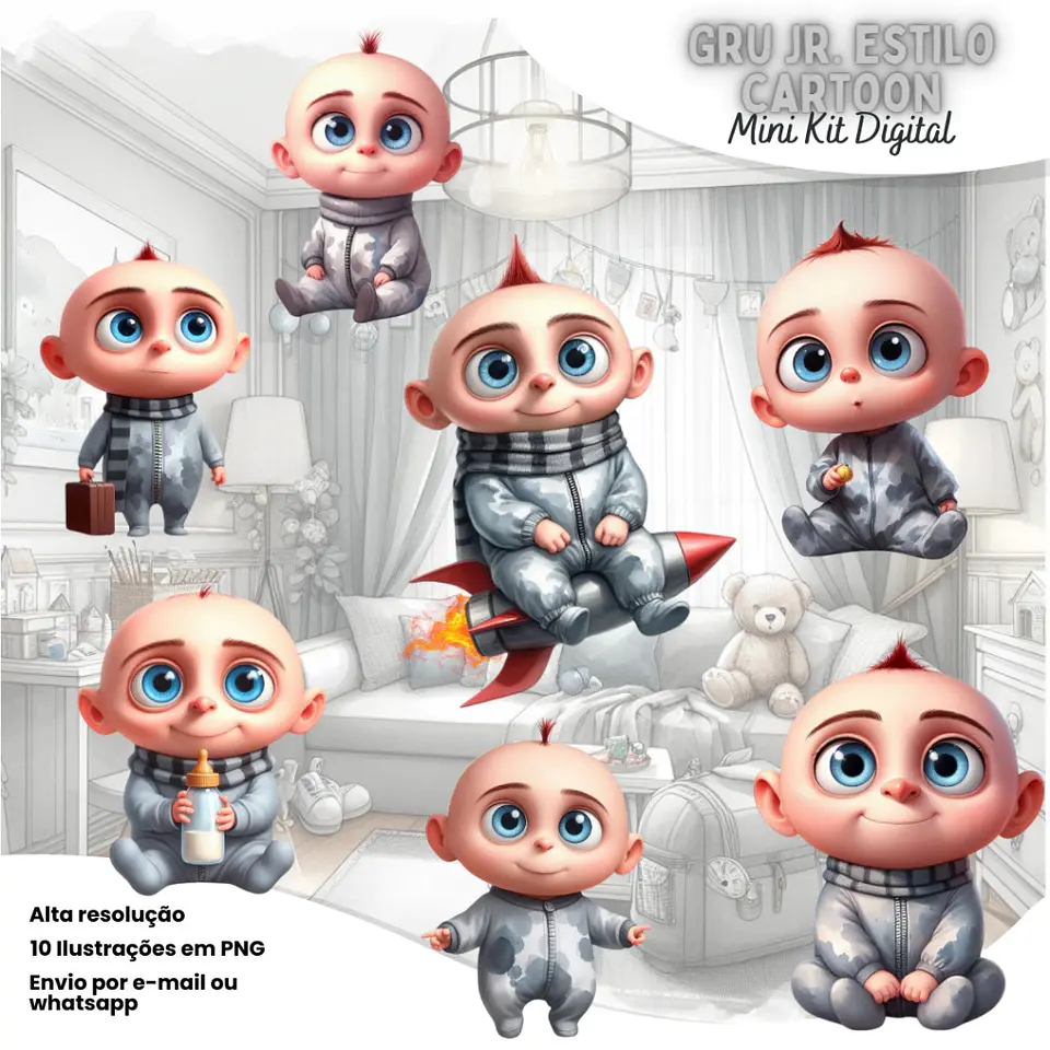 Kit Digital Minions Gru Jr (Cartoon) 69 1