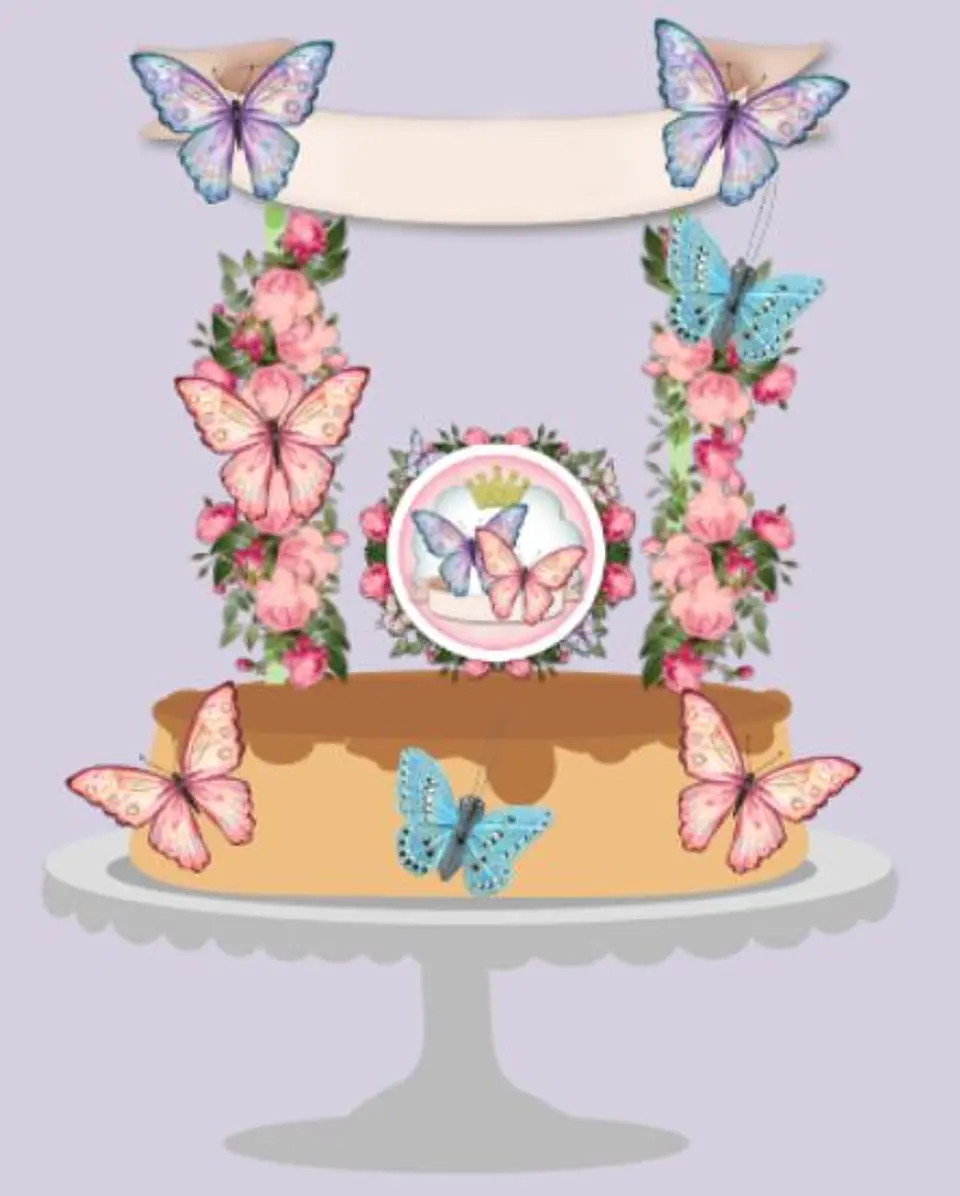 Arquivo de Corte Topo de Bolo Flores Floral 4 1