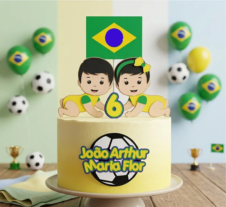 Arquivo de Corte Topo de Bolo Futebol Copa Menina Menino 99 1