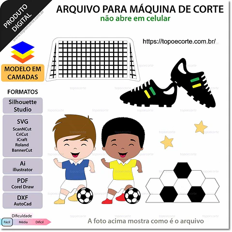 Arquivo de Corte Topo de Bolo Futebol 52