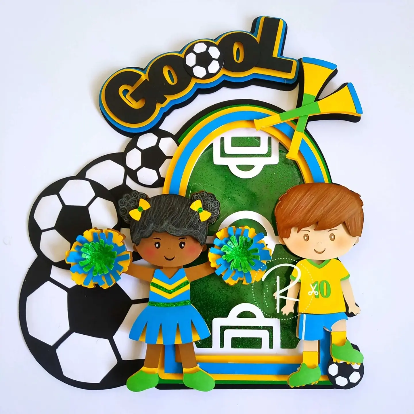 Arquivo de Corte Topo de Bolo Futebol Copa Menina Menino 86 1