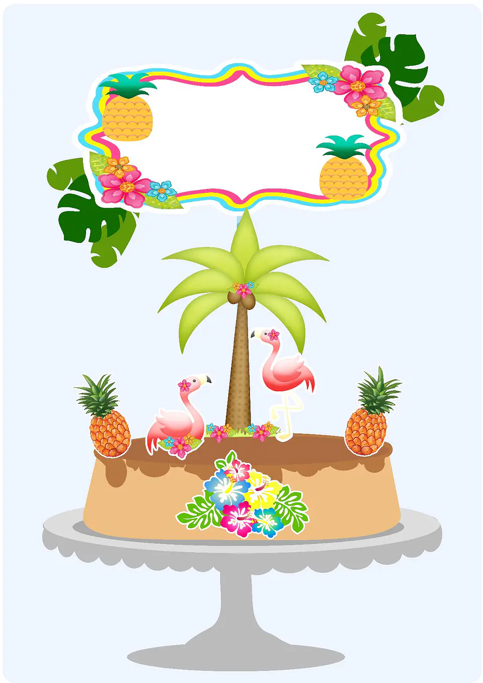 Arquivo de Corte Topo de Bolo Flamingo Tropical 3 1