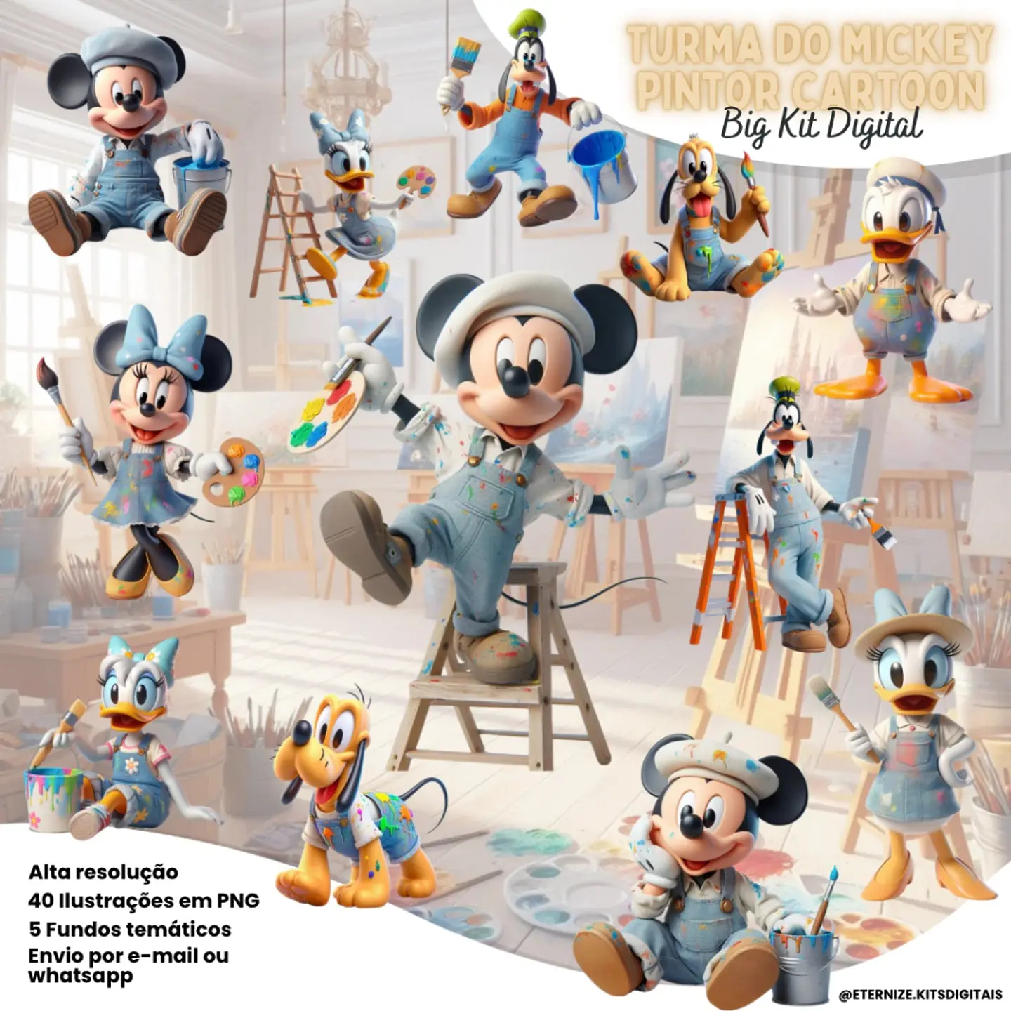 Kit Digital Turma do Mickey Pintor 99 1