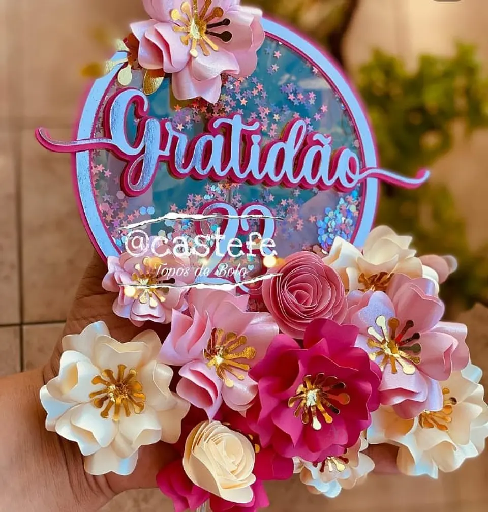 Arquivo de Corte Topo de Bolo Flores Floral 13 1