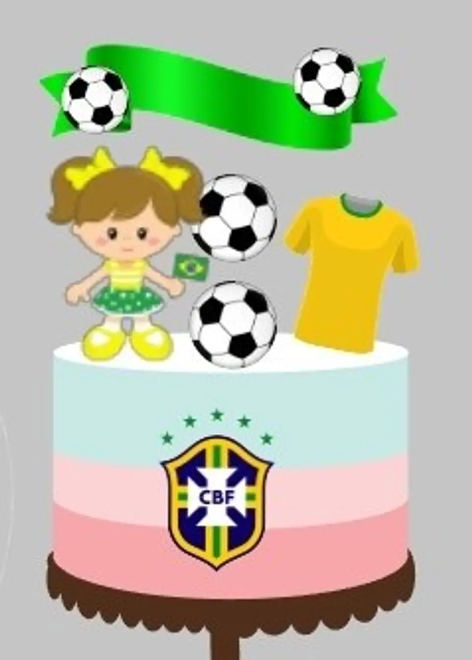 Arquivo de Corte Topo de Bolo Futebol Copa Menina 72 1