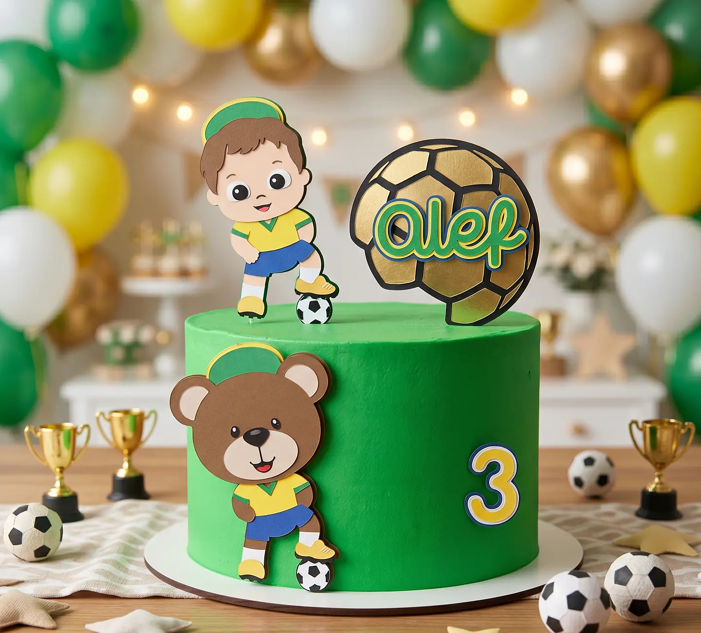 Arquivo de Corte Topo de Bolo Futebol Copa Menino Ursinho 57 1