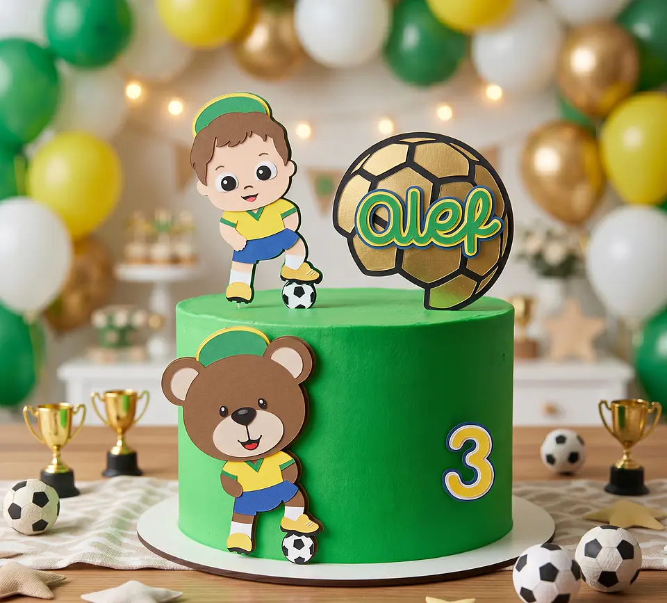Arquivo de Corte Topo de Bolo Futebol Copa Menino Ursinho 57 1
