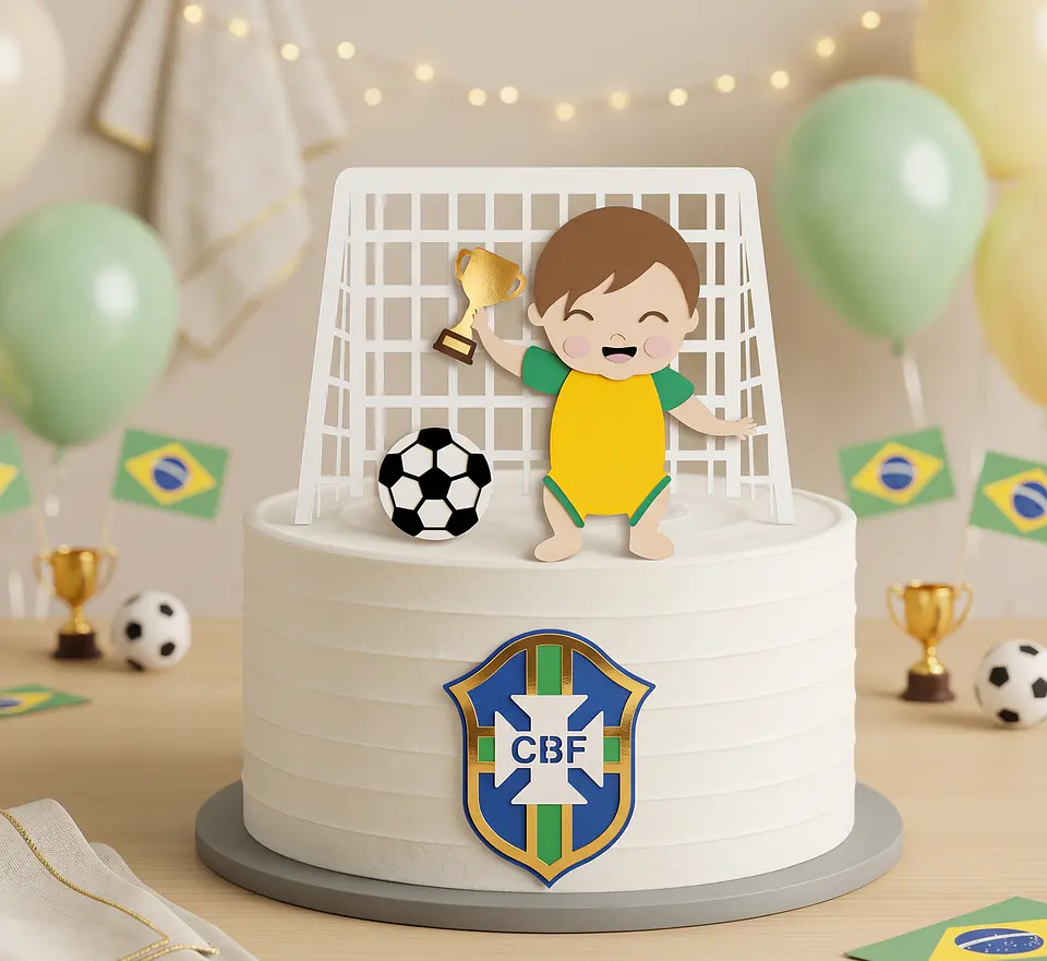 Arquivo de Corte Topo de Bolo Futebol Copa Baby 61 1