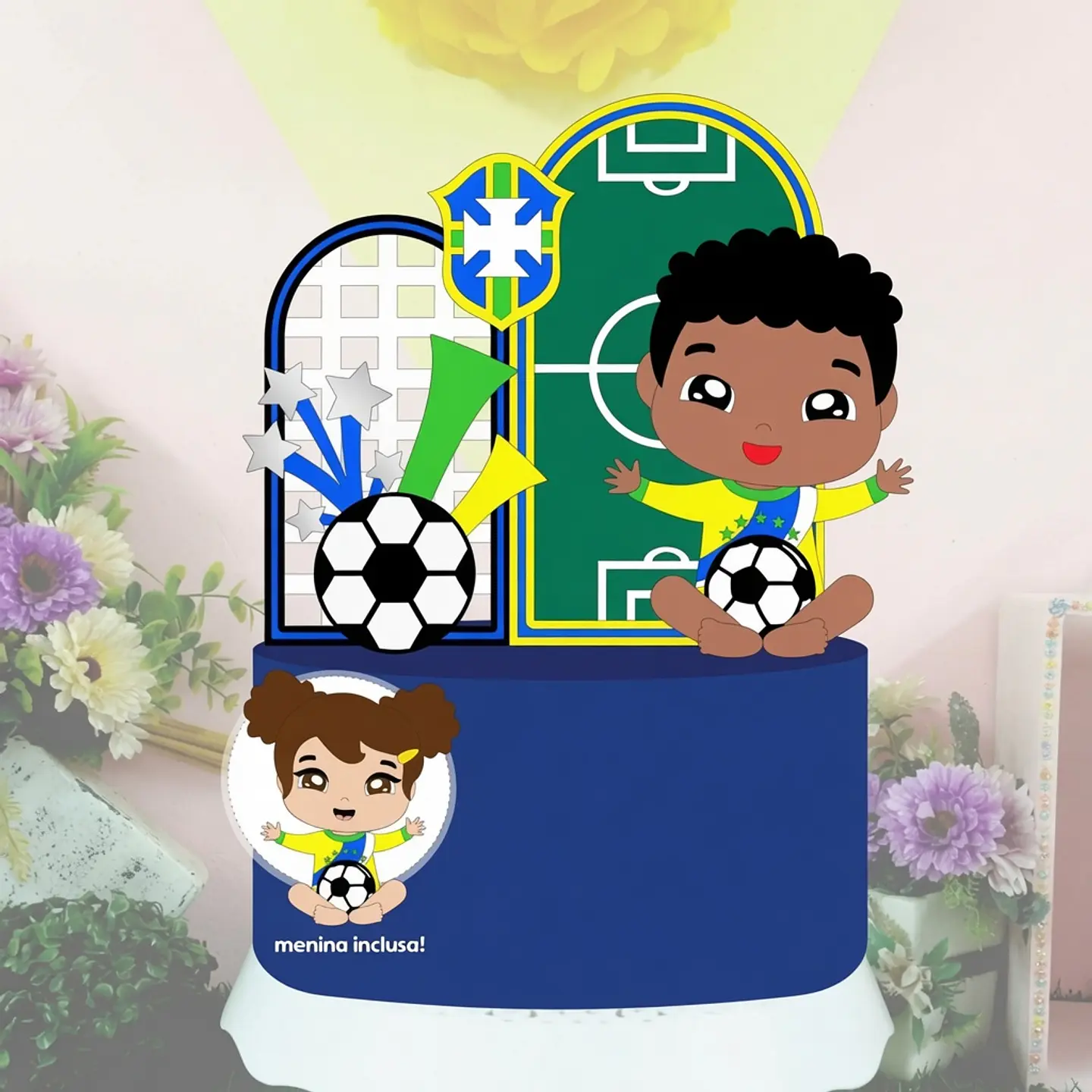 Arquivo de Corte Topo de Bolo Futebol Copa Menina Menino 87 1