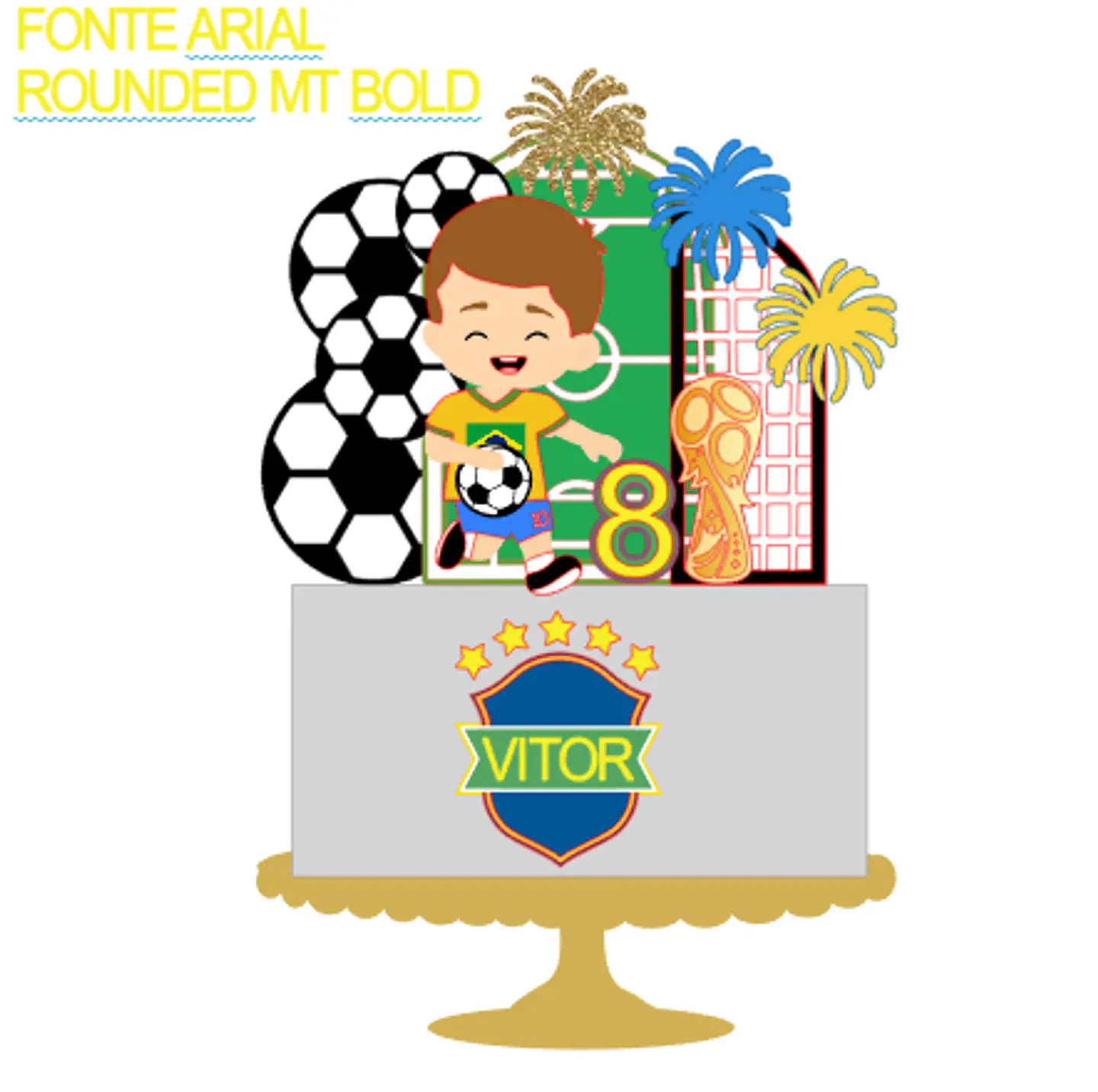 Arquivo de Corte Topo de Bolo Futebol Copa 39 1
