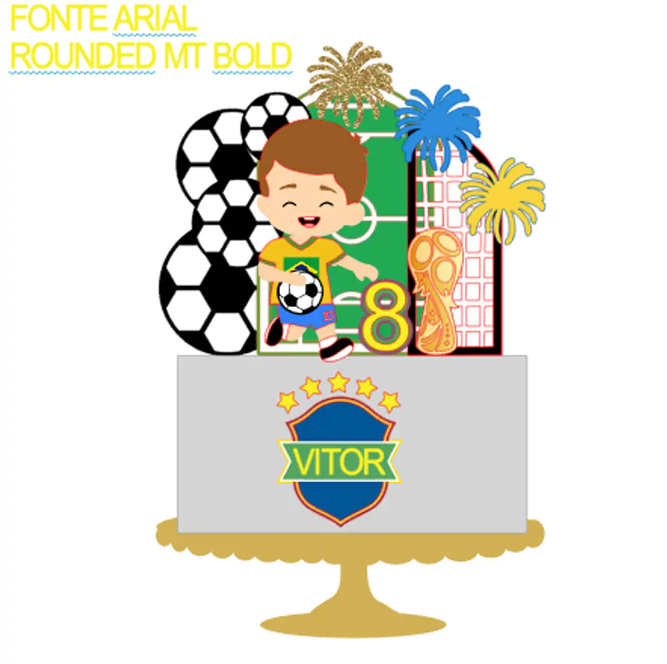 Arquivo de Corte Topo de Bolo Futebol Copa 39 1