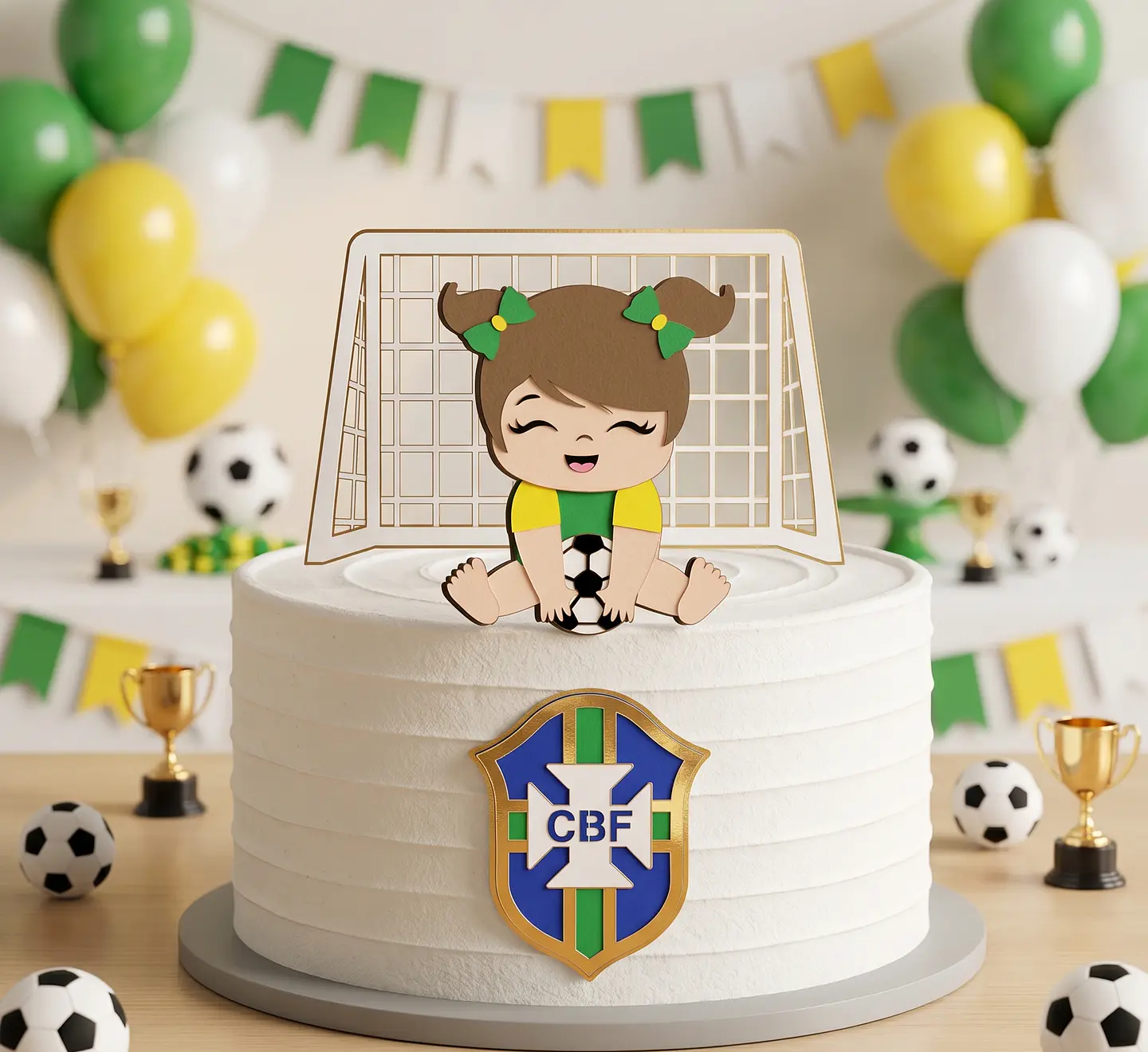 Arquivo de Corte Topo de Bolo Futebol Copa Menina 84 1