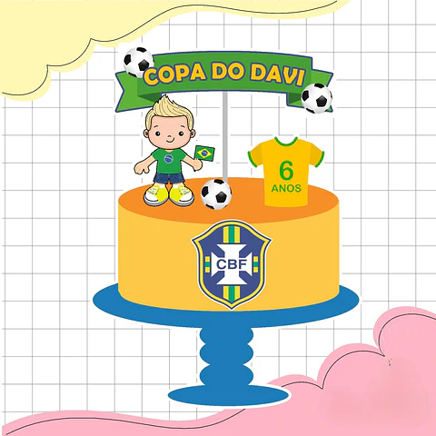 Arquivo de Corte Topo de Bolo Futebol Copa 102