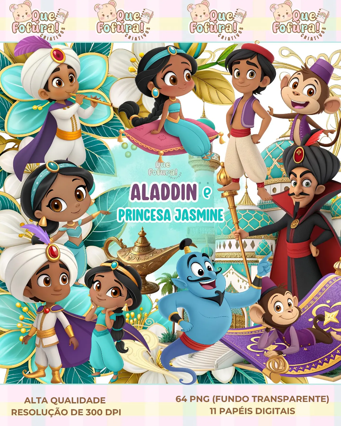 Kit Digital Aladdin e Princesa Jasmine 6 1