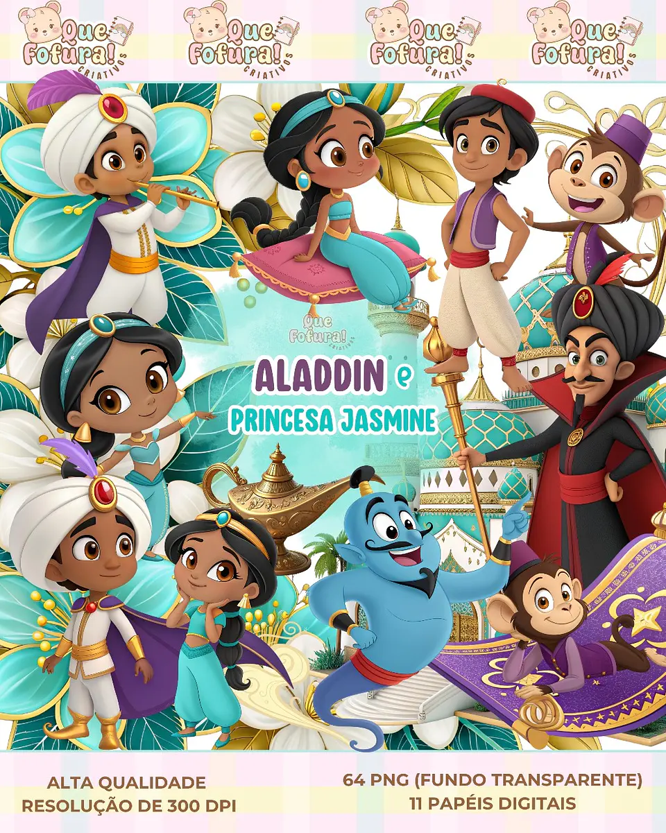 Kit Digital Aladdin e Princesa Jasmine 6 1