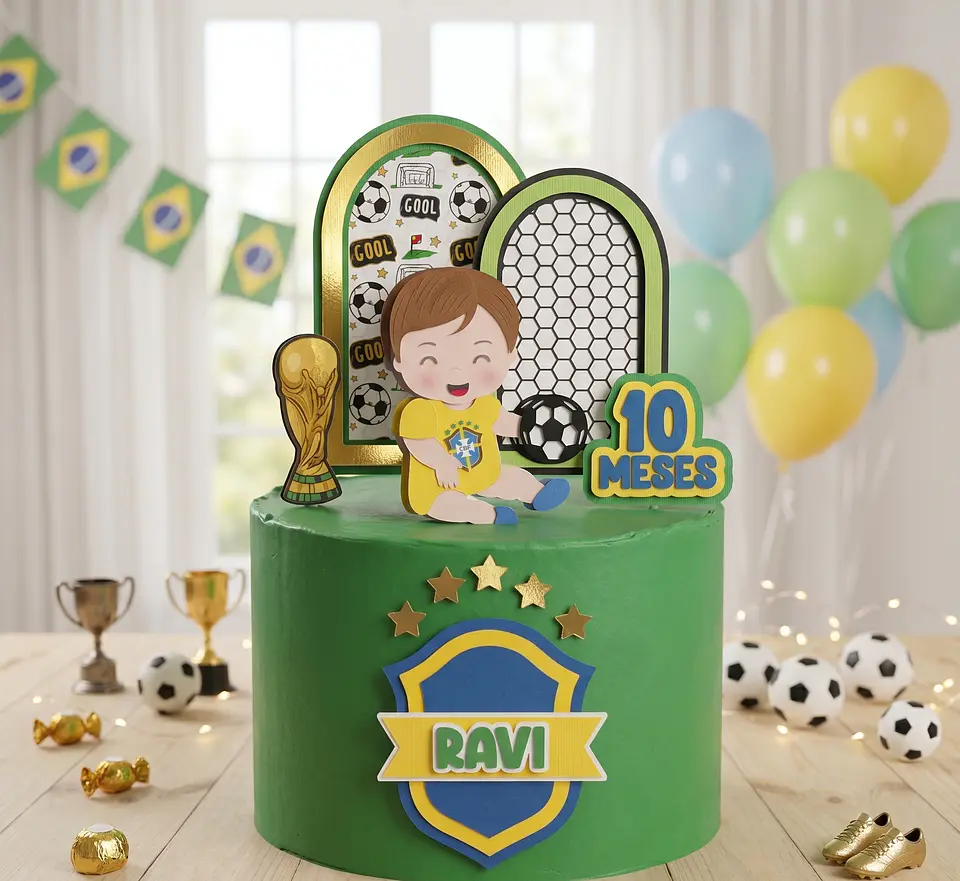 Arquivo de Corte Topo de Bolo Futebol Copa Baby 63 1