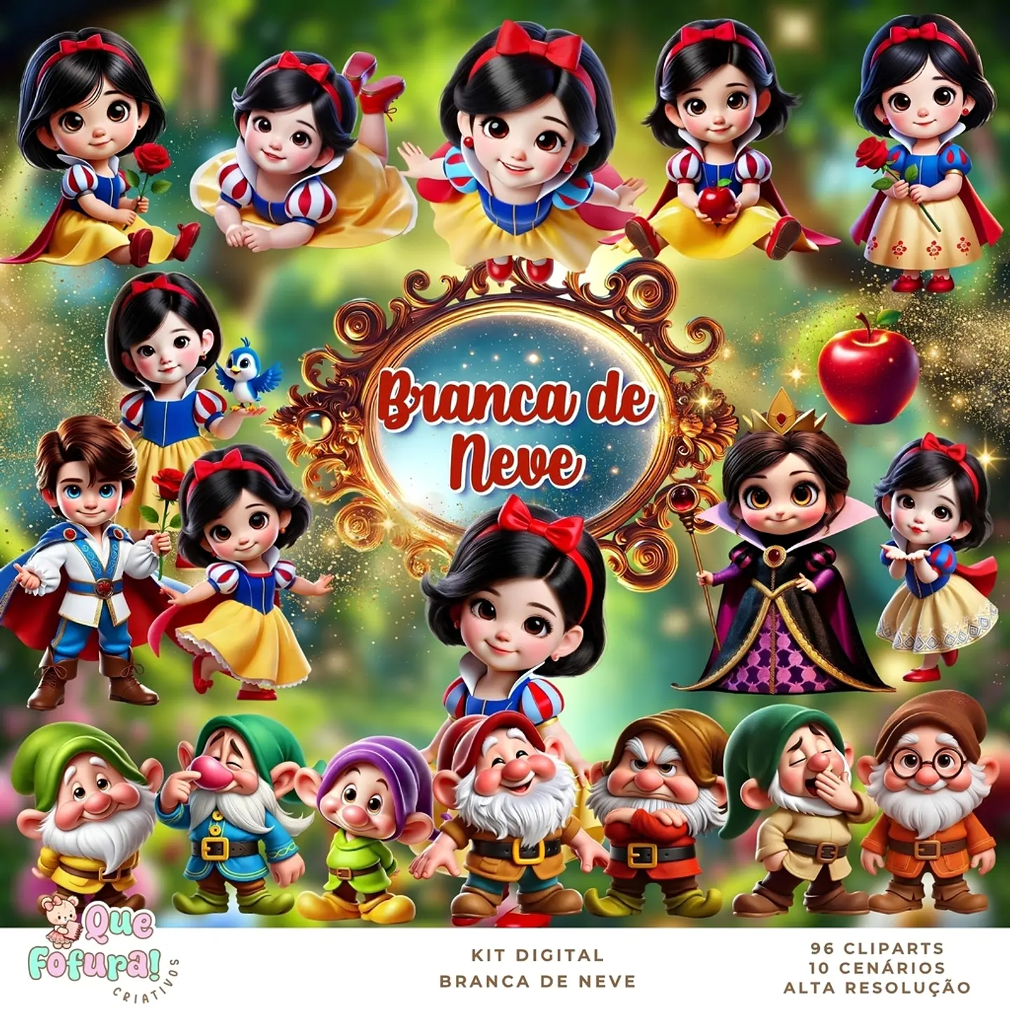 Kit Digital Branca de Neve 3d 13 1