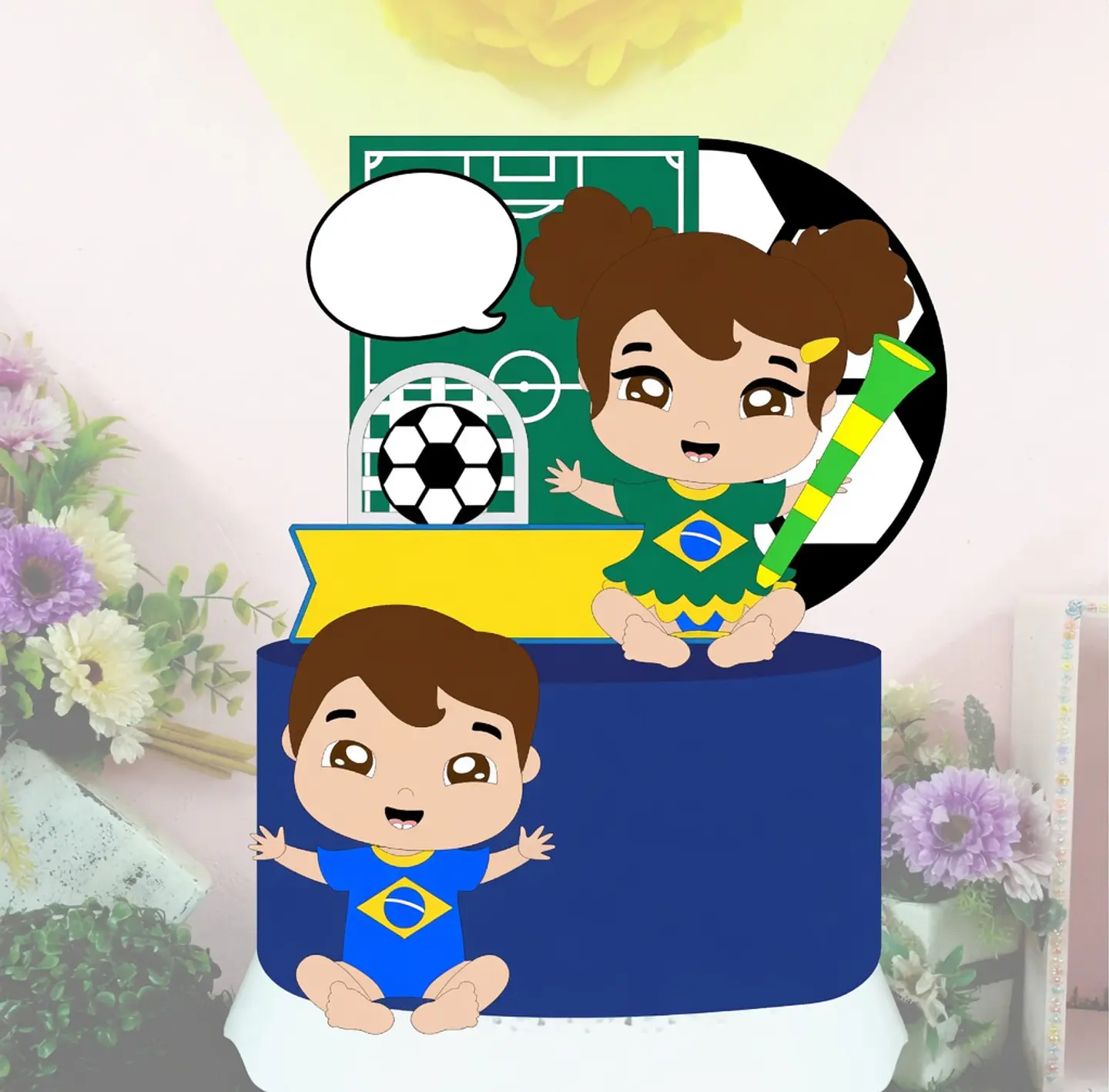 Arquivo de Corte Topo de Bolo Futebol Copa Menina Menino 89 1