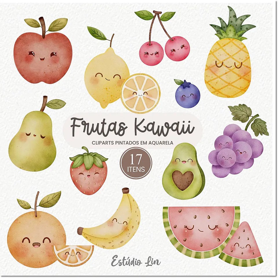 Kit Digital Frutinhas Kawaii 10 1