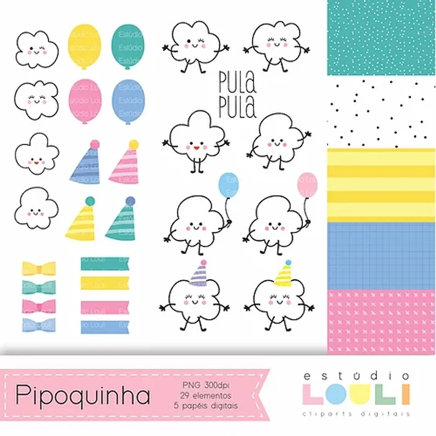 Kit Digital Cliparts Pipoquinha 14 1