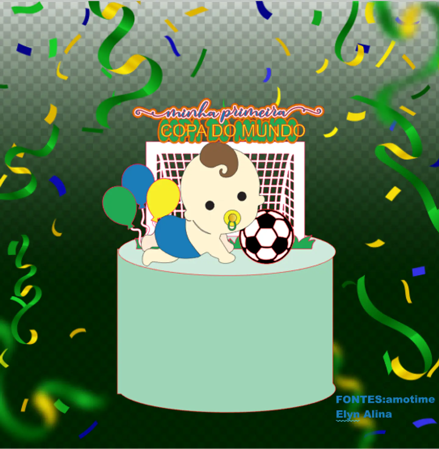 Arquivo de Corte Topo de Bolo Futebol Copa Baby 27 1
