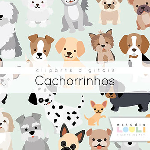 Kit Digital Cliparts Cachorrinhos 13