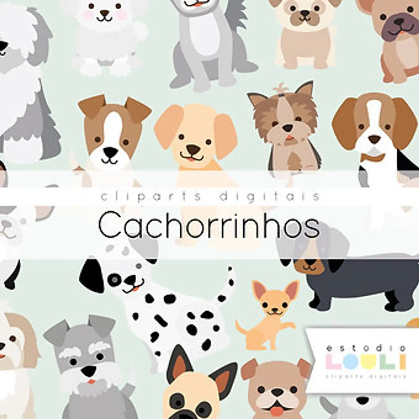 Kit Digital Cliparts Cachorrinhos 13 1