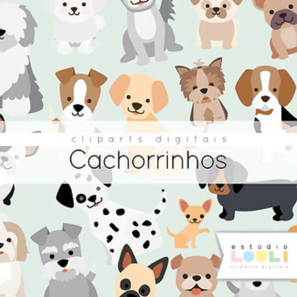 Kit Digital Cliparts Cachorrinhos 13 1