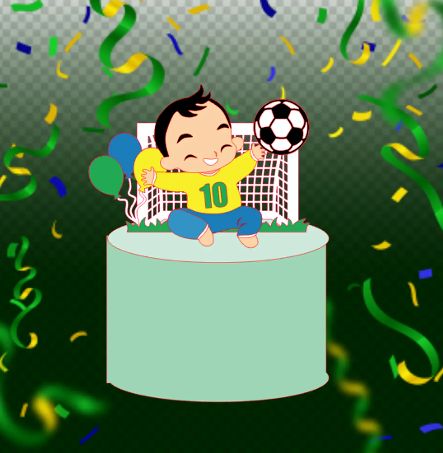 Arquivo de Corte Topo de Bolo Futebol Copa Baby 23 1
