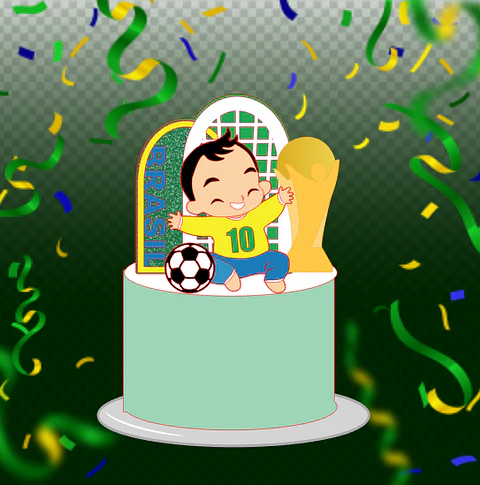 Arquivo de Corte Topo de Bolo Futebol Copa Baby 22