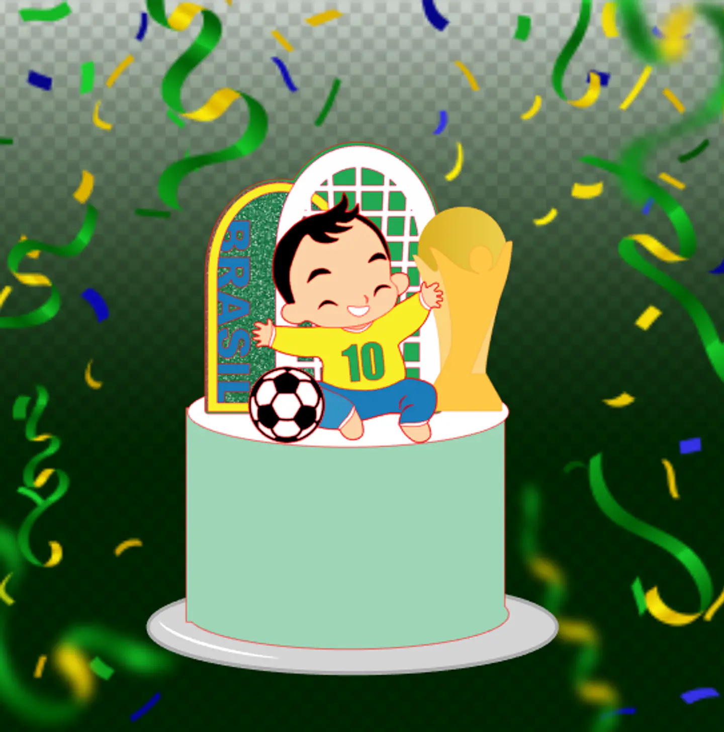 Arquivo de Corte Topo de Bolo Futebol Copa Baby 22 1